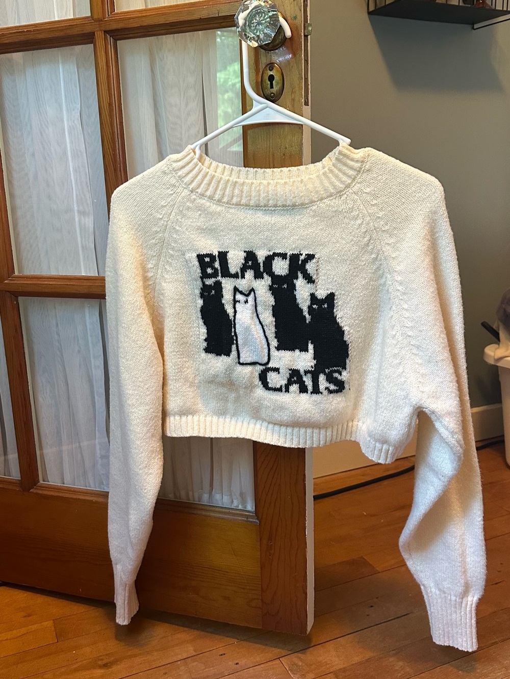 Black Cats cropped cider sweater